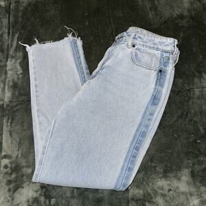 Pacsun Jeans Women's 30 Blue Denim Frayed Hem Straight Leg Casual Everyday Jean